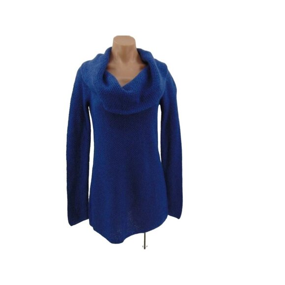 Ann Taylor Sweaters - Ann Taylor Blue Mohair Blend Knit Cowl Sweater S Cowl Boat Neck Tunic Length